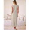 imageANRABESS Women Summer Casual Sleeveless Maxi Dress 2026 Crewneck Loose Split WrinkleFree Beach Travel Vacation Long SundressLight Khaki