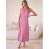 imageANRABESS Women Summer Casual Sleeveless Maxi Dress 2026 Crewneck Loose Split WrinkleFree Beach Travel Vacation Long SundressPink