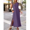 imageANRABESS Women Summer Casual Sleeveless Maxi Dress 2026 Crewneck Loose Split WrinkleFree Beach Travel Vacation Long SundressPurple