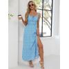 imageANRABESS Women Summer Maxi Sundress Square Neck Sleeveless Boho Floral Printed Slit Wedding Guest Beach Vacation Party DressBlue