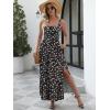 imageANRABESS Women Summer Maxi Sundress Square Neck Sleeveless Boho Floral Printed Slit Wedding Guest Beach Vacation Party DressFloral Black