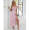 imageANRABESS Women Summer Maxi Sundress Square Neck Sleeveless Boho Floral Printed Slit Wedding Guest Beach Vacation Party DressPink White