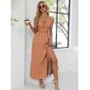 imageANRABESS Women Summer Maxi Sundress Square Neck Sleeveless Boho Floral Printed Slit Wedding Guest Beach Vacation Party DressPrint Orange