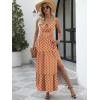 imageANRABESS Women Summer Maxi Sundress Square Neck Sleeveless Boho Floral Printed Slit Wedding Guest Beach Vacation Party DressPrint Orange