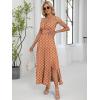 imageANRABESS Women Summer Maxi Sundress Square Neck Sleeveless Boho Floral Printed Slit Wedding Guest Beach Vacation Party DressPrint Orange