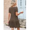 imageANRABESS Women Summer Square Neck Puff Short Sleeve Mini Dress 2026 Casual Flowy Sundress Beach Vacation Clothes with PocketsBrown Black Striped