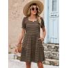 imageANRABESS Women Summer Square Neck Puff Short Sleeve Mini Dress 2026 Casual Flowy Sundress Beach Vacation Clothes with PocketsBrown Black Striped