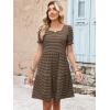 imageANRABESS Women Summer Square Neck Puff Short Sleeve Mini Dress 2026 Casual Flowy Sundress Beach Vacation Clothes with PocketsBrown Black Striped