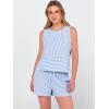 imageANRABESS Womens 2 Piece Outfits Striped Summer Casual Sleeveless Tank Top Matching Shorts Lounge Sets Pajamas Beach ClothesBlue White Stripe