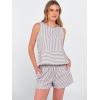 imageANRABESS Womens 2 Piece Outfits Striped Summer Casual Sleeveless Tank Top Matching Shorts Lounge Sets Pajamas Beach ClothesBrown White Stripe