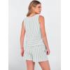 imageANRABESS Womens 2 Piece Outfits Striped Summer Casual Sleeveless Tank Top Matching Shorts Lounge Sets Pajamas Beach ClothesGreen White Stripe
