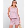 imageANRABESS Womens 2 Piece Outfits Striped Summer Casual Sleeveless Tank Top Matching Shorts Lounge Sets Pajamas Beach ClothesRed White Stripe