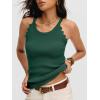imageANRABESS Womens Camisole Tank Tops Sleeveless Cami Sweater Spaghetti Strap Ribbed Shirts 2026 Summer Beach Vacation ClothesDeep Green