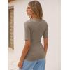 imageANRABESS Womens Half Sleeve Tops V Neck Ribbed Knit Slim Fit Basic T Shirts 2026 Summer Casual Tees Spring Trendy ClothesKhaki