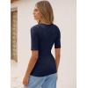 imageANRABESS Womens Half Sleeve Tops V Neck Ribbed Knit Slim Fit Basic T Shirts 2026 Summer Casual Tees Spring Trendy ClothesNavy Blue