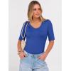 imageANRABESS Womens Half Sleeve Tops V Neck Ribbed Knit Slim Fit Basic T Shirts 2026 Summer Casual Tees Spring Trendy ClothesRoyal Blue