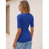 imageANRABESS Womens Half Sleeve Tops V Neck Ribbed Knit Slim Fit Basic T Shirts 2026 Summer Casual Tees Spring Trendy ClothesRoyal Blue