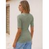 imageANRABESS Womens Half Sleeve Tops V Neck Ribbed Knit Slim Fit Basic T Shirts 2026 Summer Casual Tees Spring Trendy ClothesSage Green