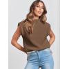 imageANRABESS Womens Mock Neck Sleeveless Sweater Vest Casual Cap Sleeve Knit Pullover Tank Tops 2026 Fall ClothesDeep Brown