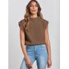 imageANRABESS Womens Mock Neck Sleeveless Sweater Vest Casual Cap Sleeve Knit Pullover Tank Tops 2026 Fall ClothesDeep Brown