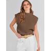 imageANRABESS Womens Mock Neck Sleeveless Sweater Vest Casual Cap Sleeve Knit Pullover Tank Tops 2026 Fall ClothesDeep Brown