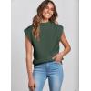 imageANRABESS Womens Mock Neck Sleeveless Sweater Vest Casual Cap Sleeve Knit Pullover Tank Tops 2026 Fall ClothesGreen
