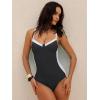 imageANRABESS Womens One Piece Swimsuit Slimming Color Block Bathing Suit Full Coverage Swimwear 2026 Beach Vacation ClothesBlack White