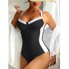 imageANRABESS Womens One Piece Swimsuit Slimming Color Block Bathing Suit Full Coverage Swimwear 2026 Beach Vacation ClothesBlack White