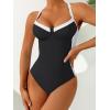 imageANRABESS Womens One Piece Swimsuit Slimming Color Block Bathing Suit Full Coverage Swimwear 2026 Beach Vacation ClothesBlack White