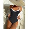 imageANRABESS Womens One Piece Swimsuit Slimming Color Block Bathing Suit Full Coverage Swimwear 2026 Beach Vacation ClothesBlack White
