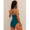 imageANRABESS Womens One Piece Swimsuit Slimming Color Block Bathing Suit Full Coverage Swimwear 2026 Beach Vacation ClothesDark Green Black