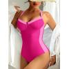 imageANRABESS Womens One Piece Swimsuit Slimming Color Block Bathing Suit Full Coverage Swimwear 2026 Beach Vacation ClothesHot Pink