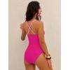 imageANRABESS Womens One Piece Swimsuit Slimming Color Block Bathing Suit Full Coverage Swimwear 2026 Beach Vacation ClothesHot Pink
