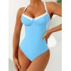 imageANRABESS Womens One Piece Swimsuit Slimming Color Block Bathing Suit Full Coverage Swimwear 2026 Beach Vacation ClothesLight Blue White