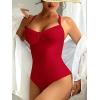 imageANRABESS Womens One Piece Swimsuit Slimming Color Block Bathing Suit Full Coverage Swimwear 2026 Beach Vacation ClothesRed