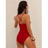 imageANRABESS Womens One Piece Swimsuit Slimming Color Block Bathing Suit Full Coverage Swimwear 2026 Beach Vacation ClothesRed