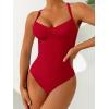imageANRABESS Womens One Piece Swimsuit Slimming Color Block Bathing Suit Full Coverage Swimwear 2026 Beach Vacation ClothesRed