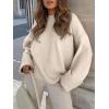 imageANRABESS Womens Oversized Sweaters 2025 Long Sleeve Fuzzy Knit Casual Chunky Pullover Sweater Fall Outfits ClothesAlmond  Parchment