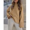 imageANRABESS Womens Oversized Sweaters 2025 Long Sleeve Fuzzy Knit Casual Chunky Pullover Sweater Fall Outfits ClothesDark Khaki  Yellow Brown