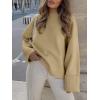 imageANRABESS Womens Oversized Sweaters 2025 Long Sleeve Fuzzy Knit Casual Chunky Pullover Sweater Fall Outfits ClothesLight Khaki  Yellow Tan