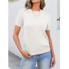 imageANRABESS Womens Short Sleeve Sweaters Wool Blend Crew Neck Sweater Shirts Business Casual Work Tops 2026 Summer OutfitsCream White
