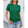 imageANRABESS Womens Short Sleeve Sweaters Wool Blend Crew Neck Sweater Shirts Business Casual Work Tops 2026 Summer OutfitsDeep Green