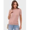 imageANRABESS Womens Short Sleeve Sweaters Wool Blend Crew Neck Sweater Shirts Business Casual Work Tops 2026 Summer OutfitsFlesh Pink