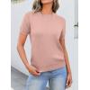 imageANRABESS Womens Short Sleeve Sweaters Wool Blend Crew Neck Sweater Shirts Business Casual Work Tops 2026 Summer OutfitsFlesh Pink
