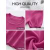 imageANRABESS Womens Short Sleeve Sweaters Wool Blend Crew Neck Sweater Shirts Business Casual Work Tops 2026 Summer OutfitsHot Pink