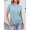 imageANRABESS Womens Short Sleeve Sweaters Wool Blend Crew Neck Sweater Shirts Business Casual Work Tops 2026 Summer OutfitsLight Blue