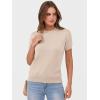 imageANRABESS Womens Short Sleeve Sweaters Wool Blend Crew Neck Sweater Shirts Business Casual Work Tops 2026 Summer OutfitsParchment Beige