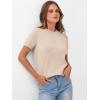 imageANRABESS Womens Short Sleeve Sweaters Wool Blend Crew Neck Sweater Shirts Business Casual Work Tops 2026 Summer OutfitsParchment Beige