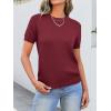 imageANRABESS Womens Short Sleeve Sweaters Wool Blend Crew Neck Sweater Shirts Business Casual Work Tops 2026 Summer OutfitsWine Red