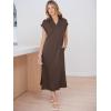 imageANRABESS Womens Summer Casual Maxi Dresses Short Sleeve Polo V Neck Loose Split WrinkleFree Beach Vacation Tshirt Long DressBrown